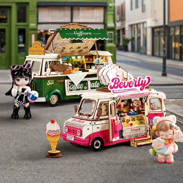 Rolife Beverly's Eiscreme-Wagen 3D Holzpuzzle